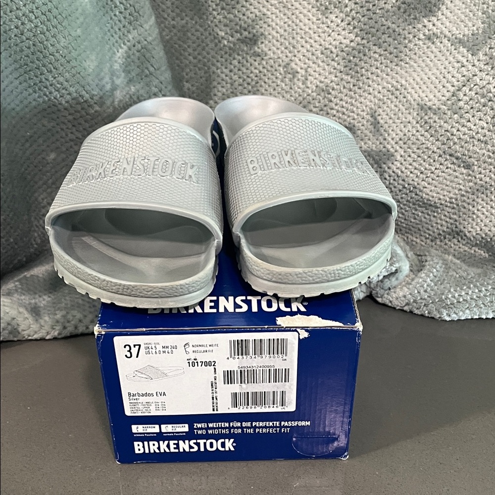 Birkenstock Womens Slide Sandals - silver size 37